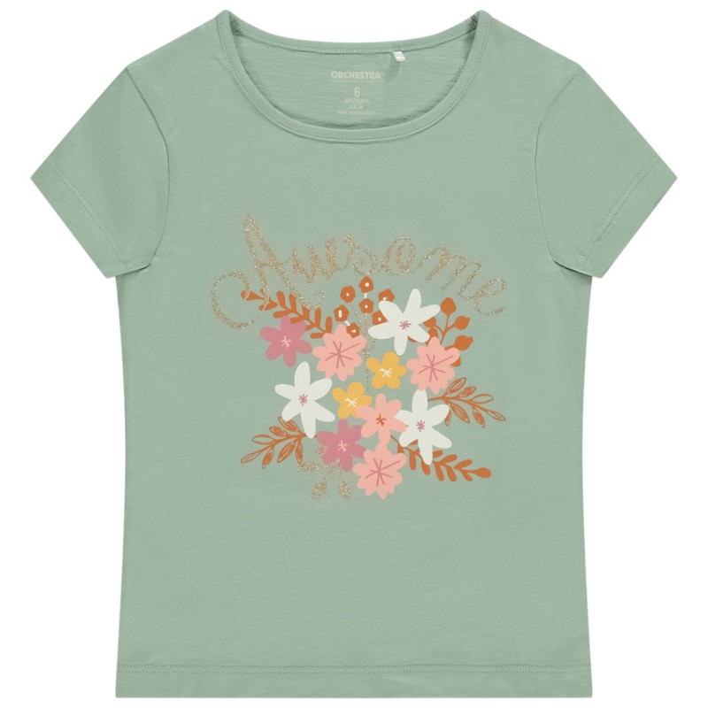 T-shirt manches courtes avec print fantaisie à paillette pou