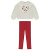 Ensemble jogging avec sweat fantaisie fleuri pour fille