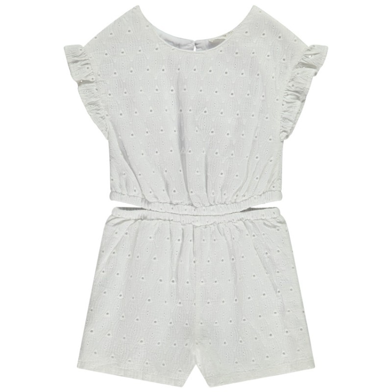 Combishort en broderie anglaise avec taille ajourée fille