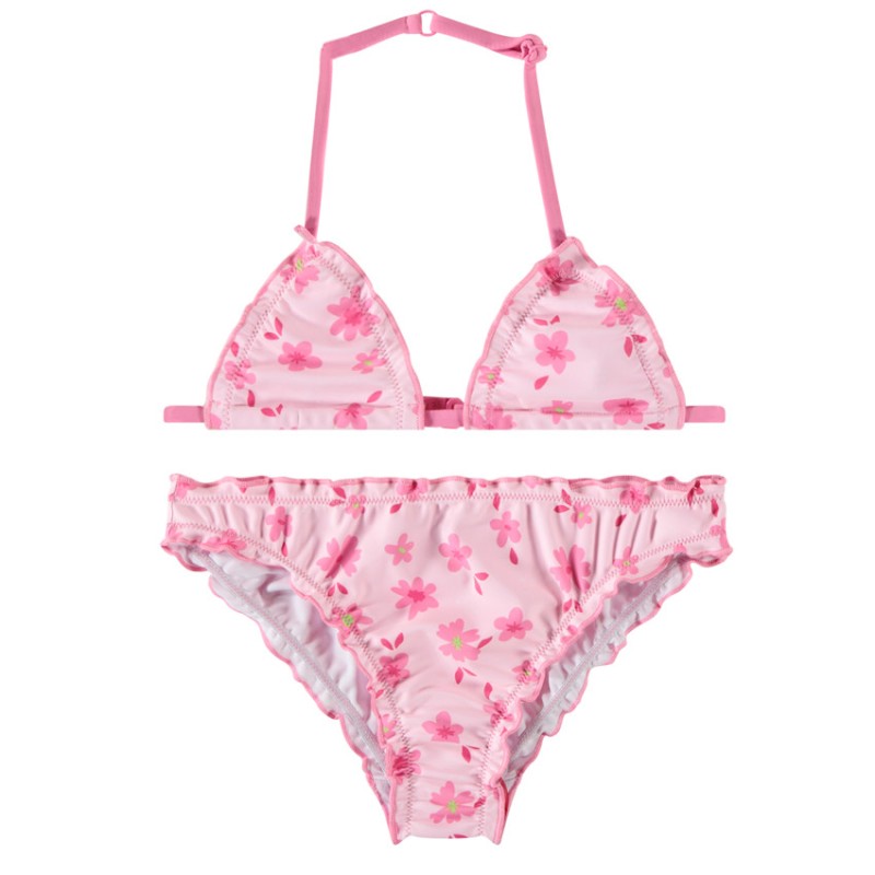 Maillot de bain 2 pièces imprimées fleuris fille