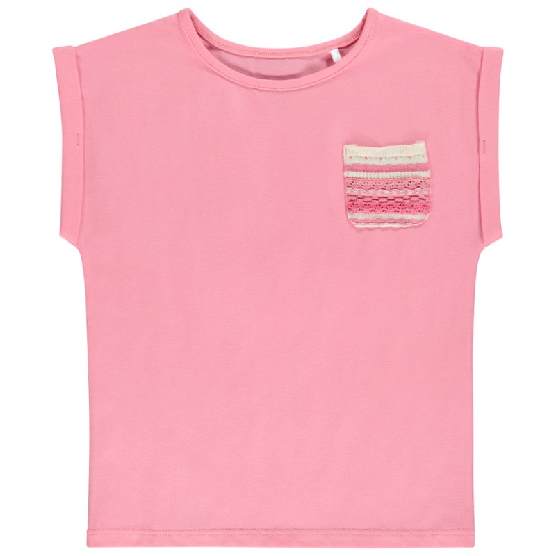 T-shirt manches courtes avec poche fantaisie en crochet fill