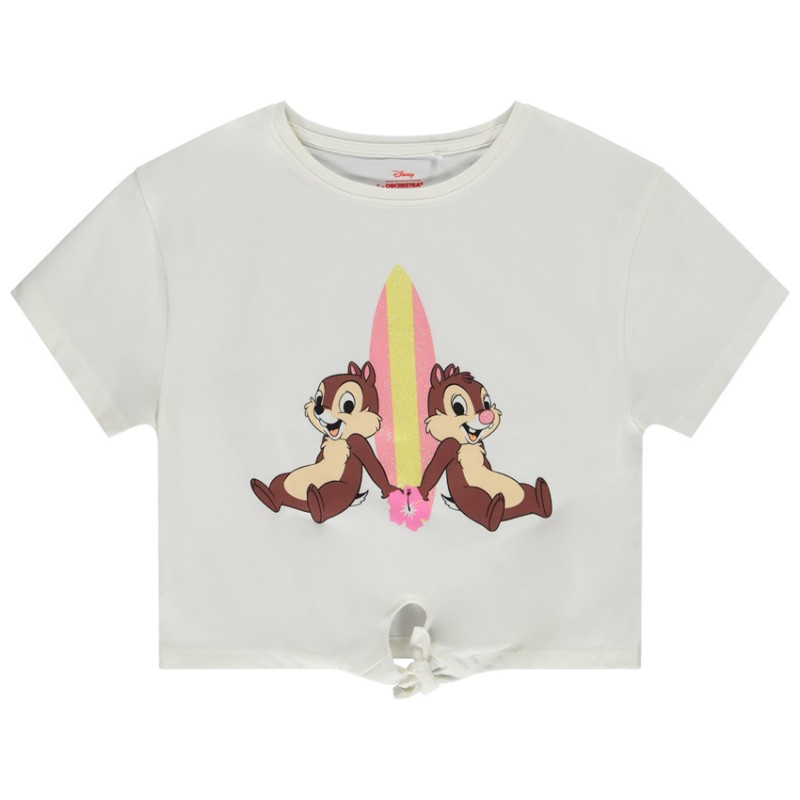 T-shirt manches courtes à nouer print Tic & Tac Disney fille