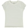 T-shirt manches courtes uni effet côtelé pour fille