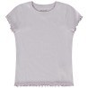 T-shirt manches courtes uni effet côtelé pour fille