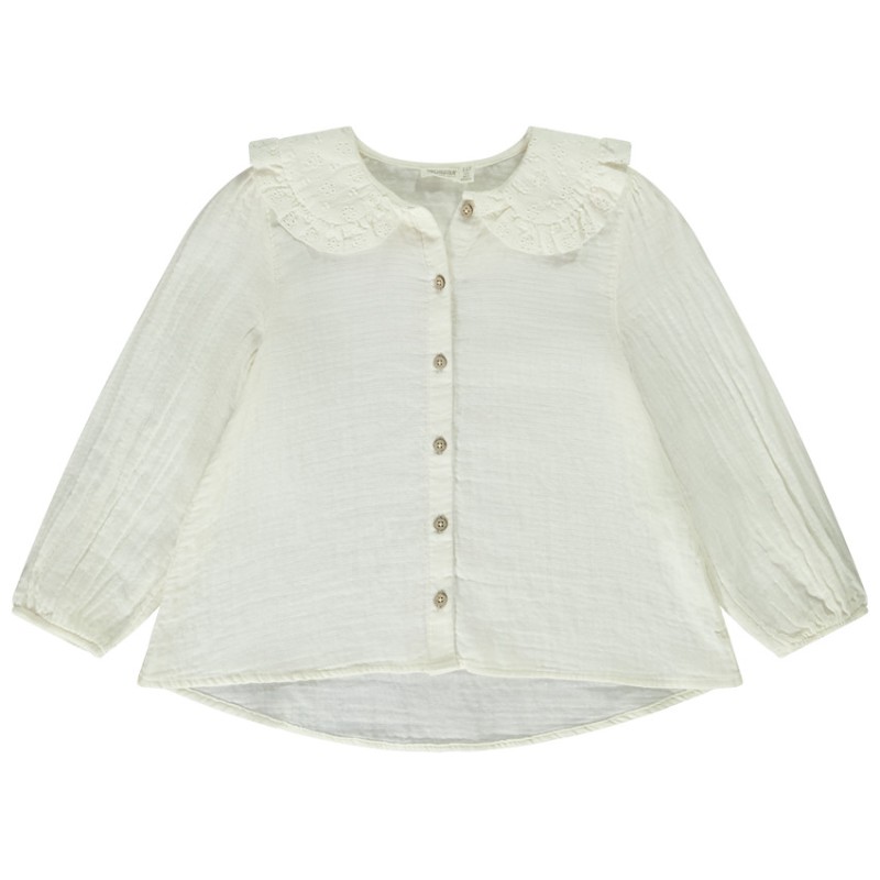 Chemise manches longues en gaze de coton pour fille
