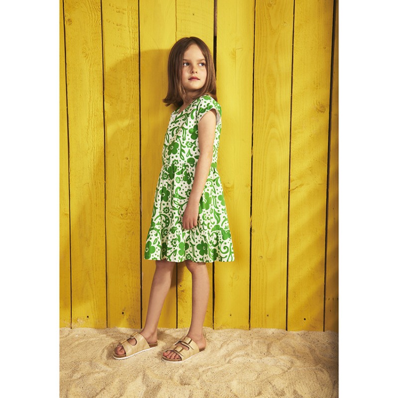 Robe portefeuille manches courtes imprimé floral pour fille