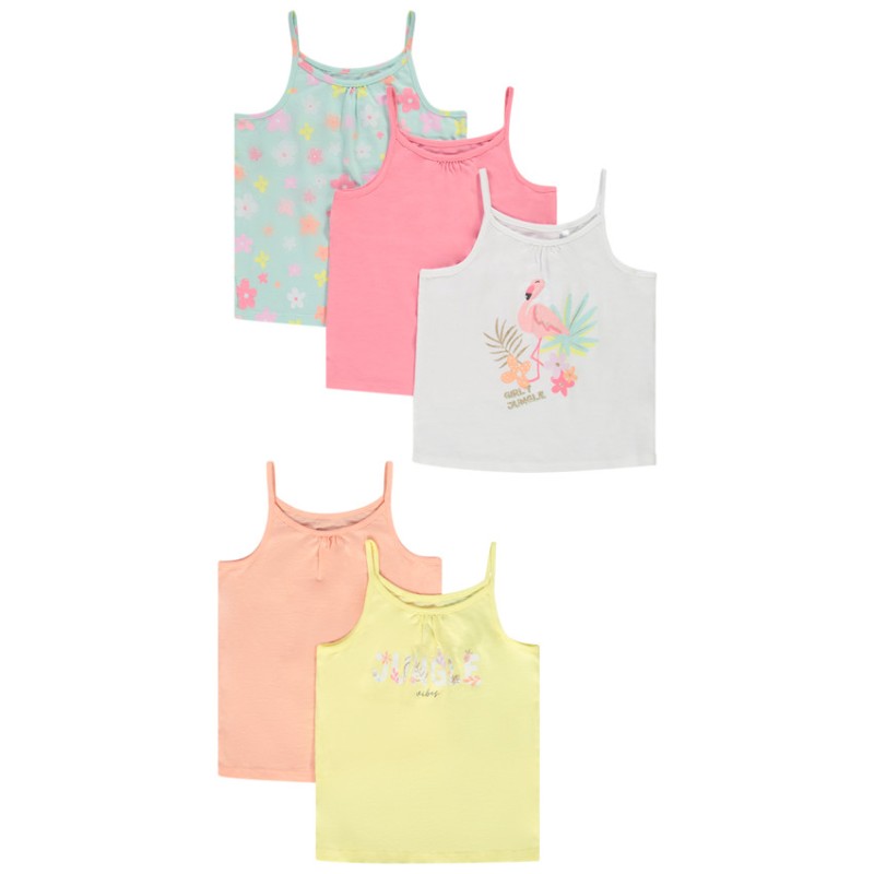 Lot de 5 débardeurs en jersey fille