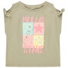 T-shirt manches courtes effet nouées avec print fantaisie po
