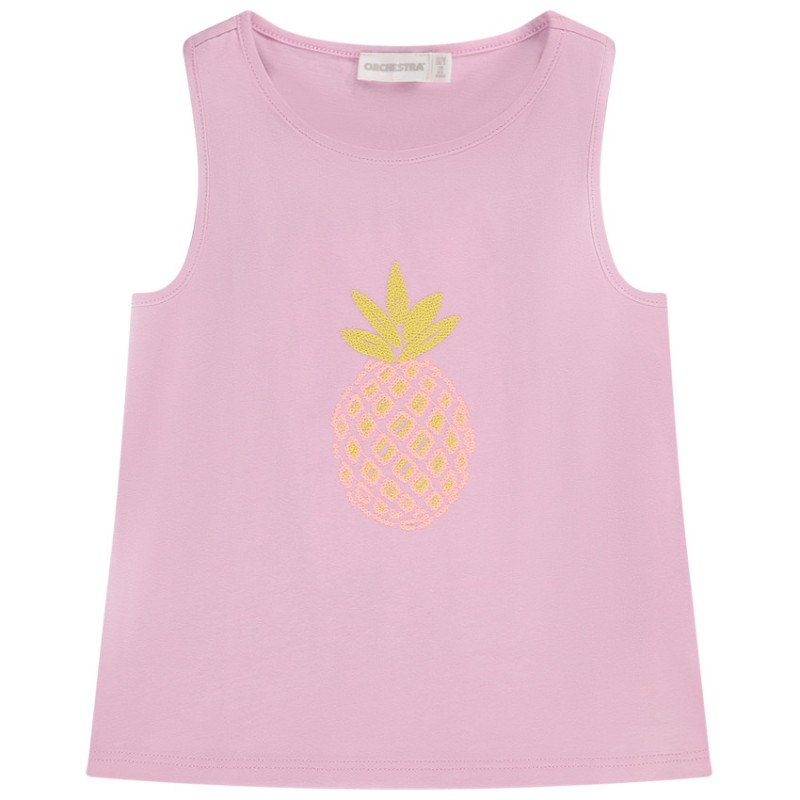 Débardeur en jersey print fantaisie en crochet fille