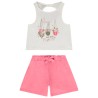 Ensemble 2 pièces en jersey débardeur printé + short uni pou