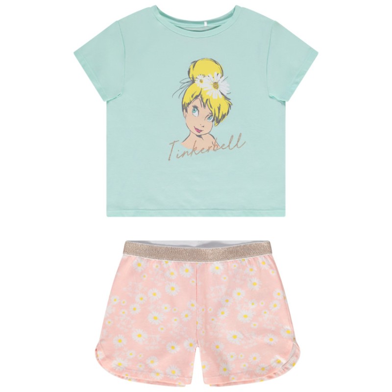 Pyjama 2 pièces en jersey print La fée Clochette pour fille
