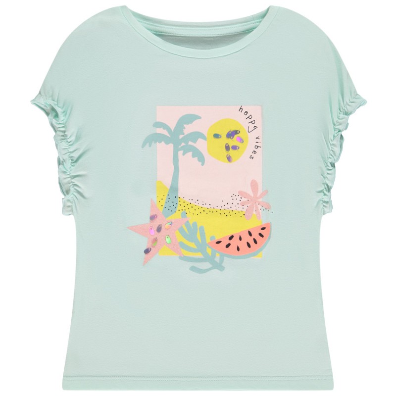 T-shirt manches courtes élastiquées avec print fantaisie pou