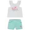 Ensemble 2 pièces débardeur print fleurs + short uni fille