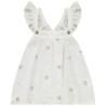Tunique en gaze de coton avec fleurs brodées pour fille