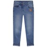 Jean slim en denim patch cœur pailleté fille