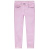 Jean slim uni en denim avec rivets décoratifs pour fille