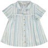 Chemise manches courtes évasée à rayures pour fille