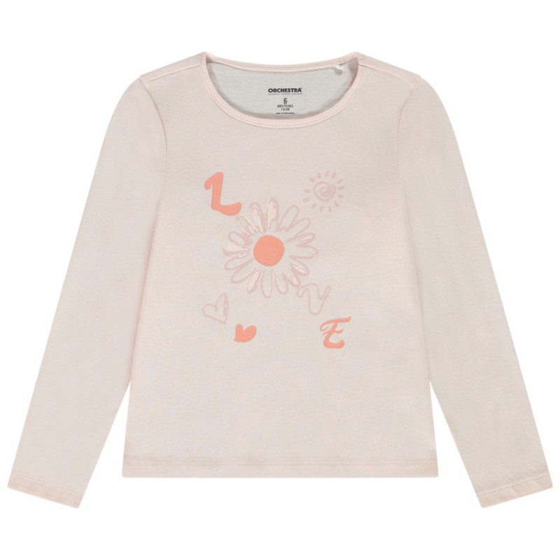 T-shirt manches longues en jersey print fantaisie pour fille