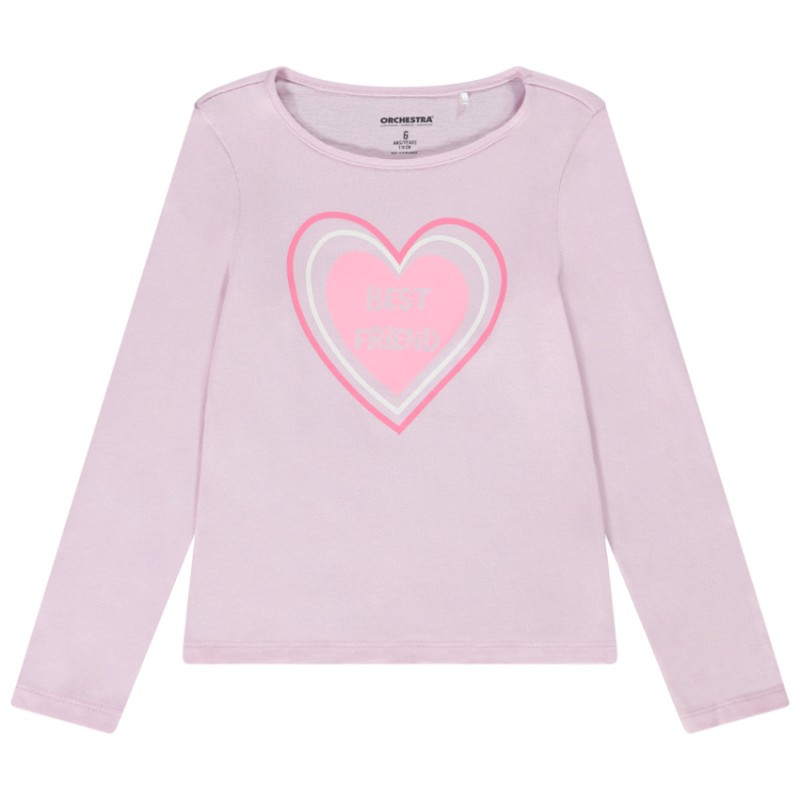 T-shirt manches longues en jersey print fantaisie pour fille