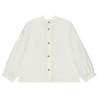 Chemise brodée à manches longues bouffantes fille