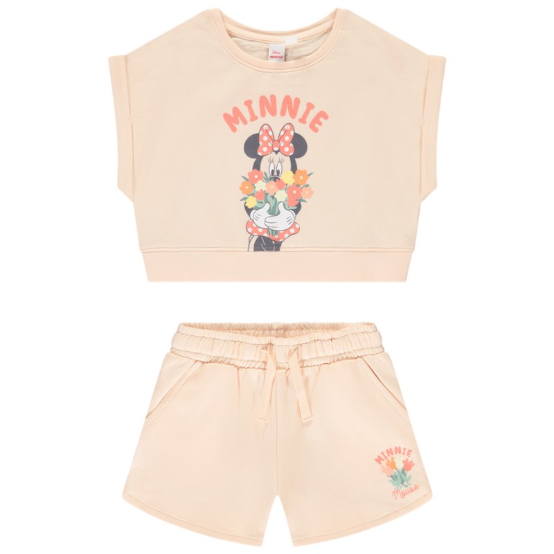 Ensemble t-shirt forme boîte + short Minnie Disney fille