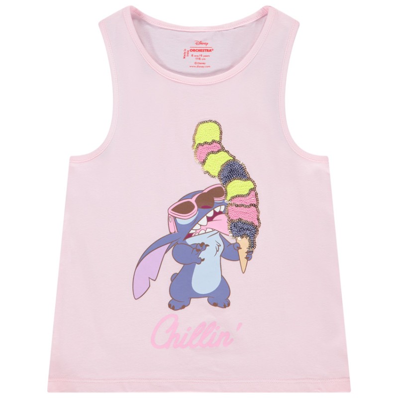 Débardeur Stitch Disney avec sequins fille