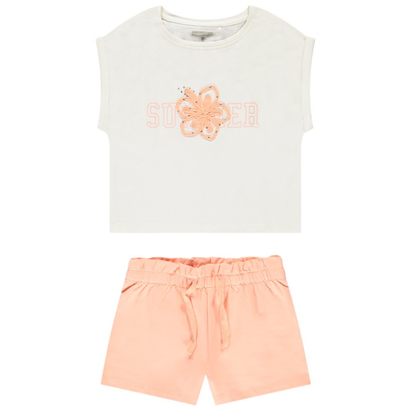Ensemble 2 pièces avec Hibiscus à strass fille