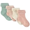Lot de 4 paires de chaussettes retroussables pour bébé fille