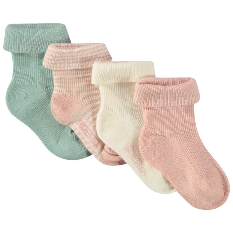 Lot de 4 paires de chaussettes retroussables pour bébé fille