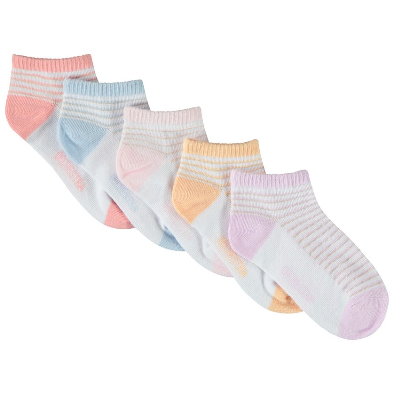 Lot de 5 paires de chaussettes courtes multicolores fille