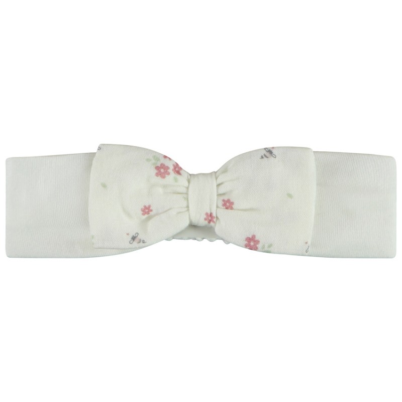 Bandeau fantaisie avec nœud et imprimé fleurit pour bébé fil