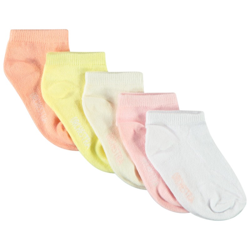 Lot de 5 paires de chaussettes courtes unies pour bébé fille