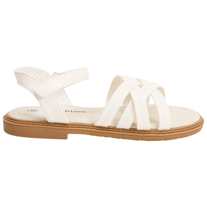 Sandales blanches à brides croisées fille