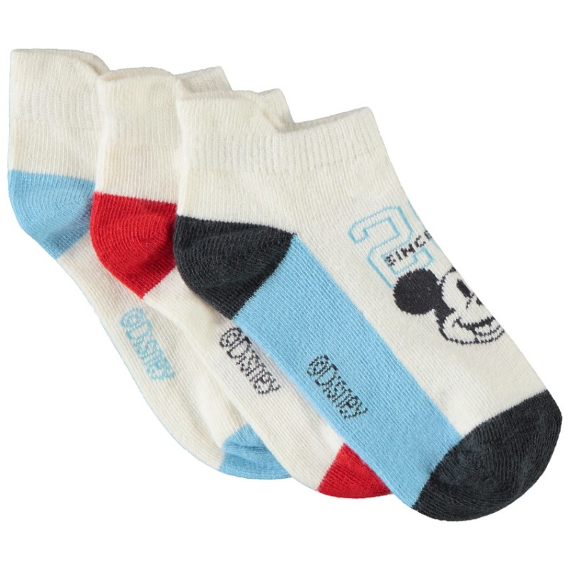 Lot de 3 paires de chaussettes courtes Mickey Disney garçon