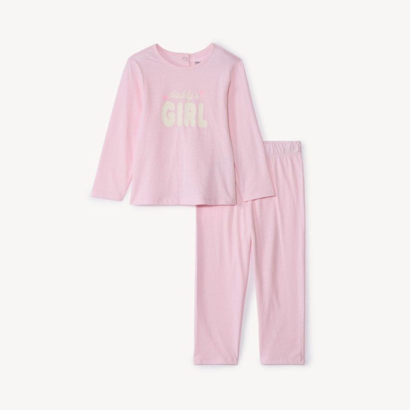 Set pyjama long en jersey printé pour bébé fille