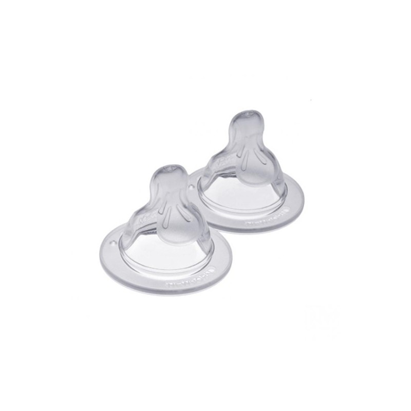 Lot de 2 tétines anatomique en silicone débit X 6M+