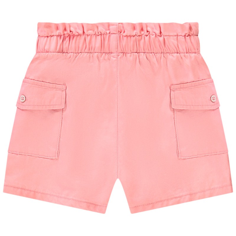 Short uni en toile avec poches pour bébé fille
