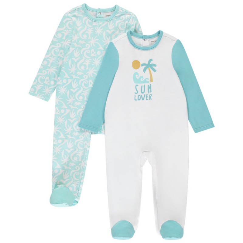 Lot de 2 dors-bien motifs vacances pour bébé garçon avec ouv