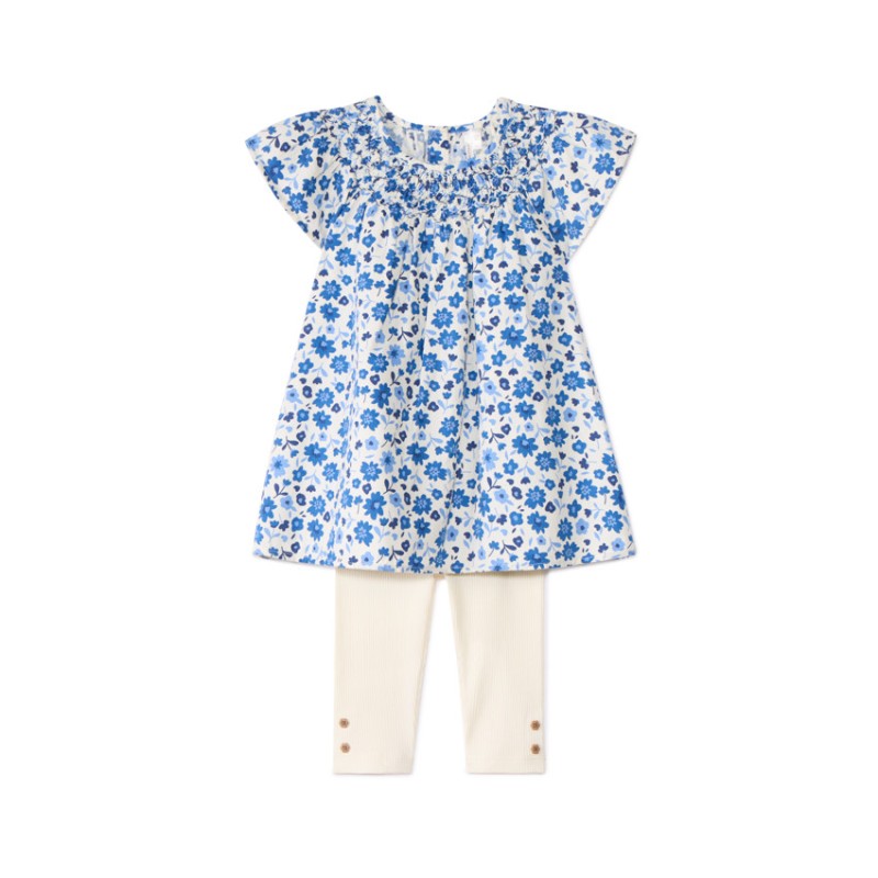 Ensemble 2 pièces avec tunique fleurie pour bébé fille