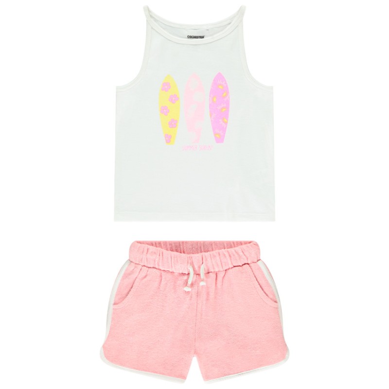 Ensemble 2 pièces avec débardeur printé surf fille