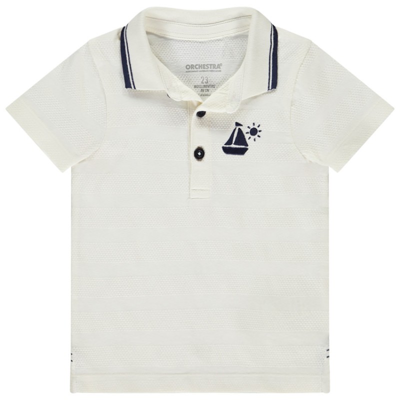 Polo manches courtes broderie fantaisie pour bébé garçon