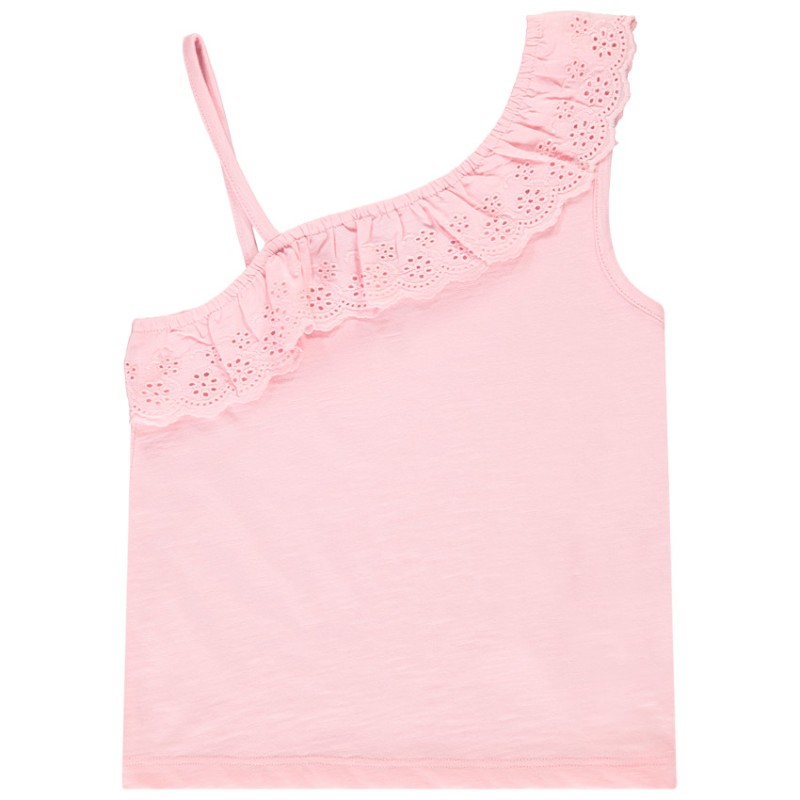Débardeur à bretelles asymétriques et broderie anglaise fill
