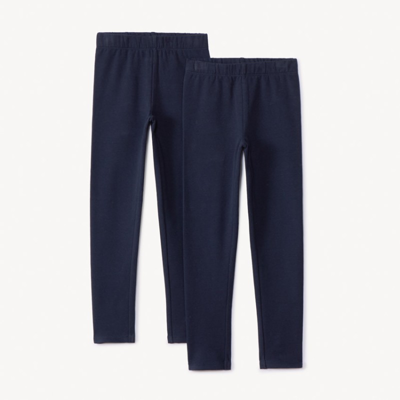 Lot de 2 leggings unis fille