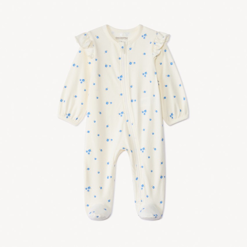 Dors-bien zippé à imprimé fleurs pour bébé fille