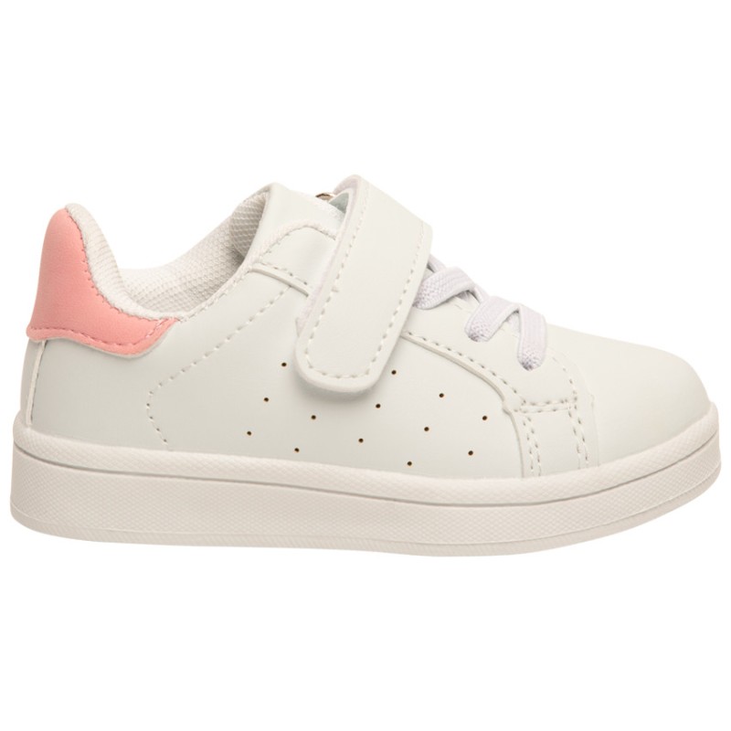 Baskets basses avec lacets et scratch fille