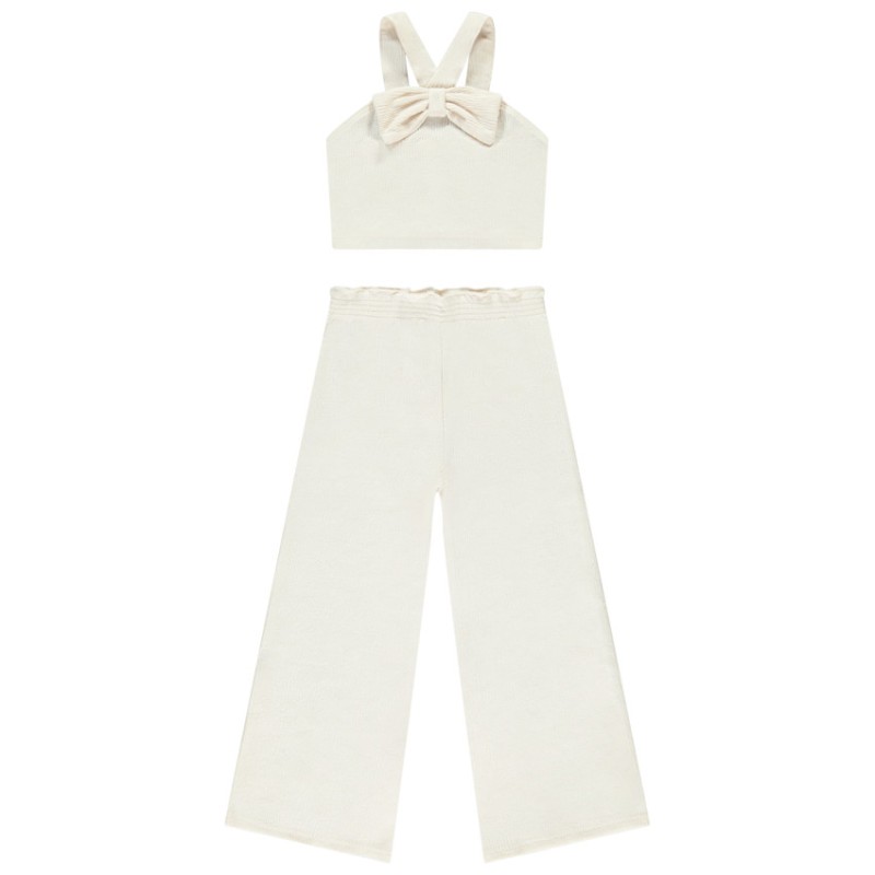 Ensemble 2 pièces en maille effet froissé fille