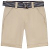 Bermuda uni avec ceinture fantaisie garçon