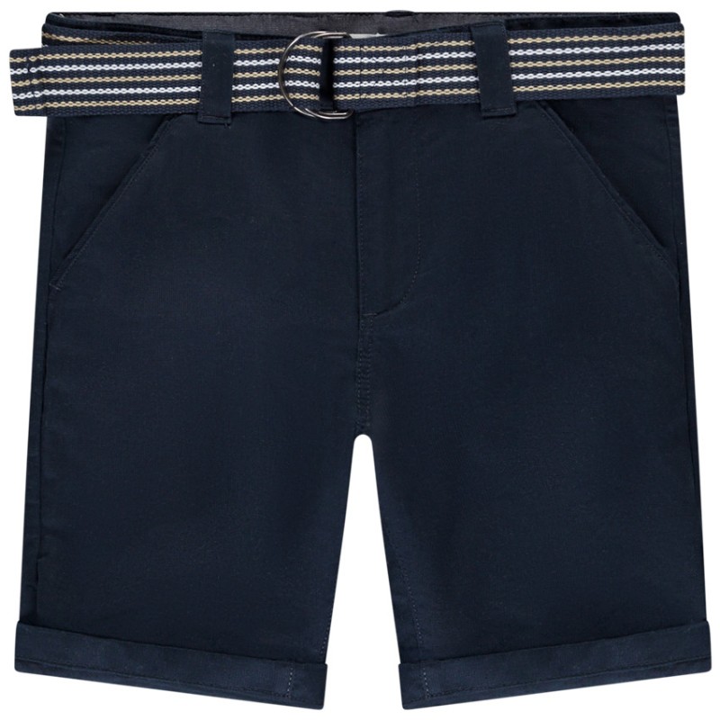 Bermuda uni avec ceinture fantaisie garçon