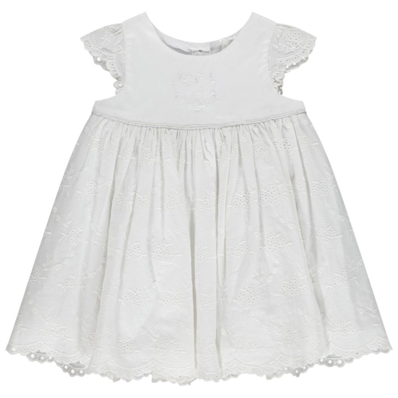 Robe de cérémonie en broderie anglaise pour bébé fille
