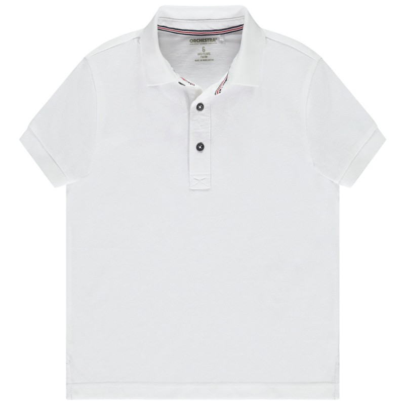 Polo manches courtes uni en coton piqué garçon